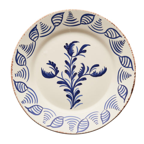 Talavera Inspired Blue Dinner Plates, set of 10