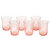 Blush Pink Handmade Glasses, Set of 6
