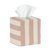 Square Tangier Stripe Tissue Box Cover, Rhubarb