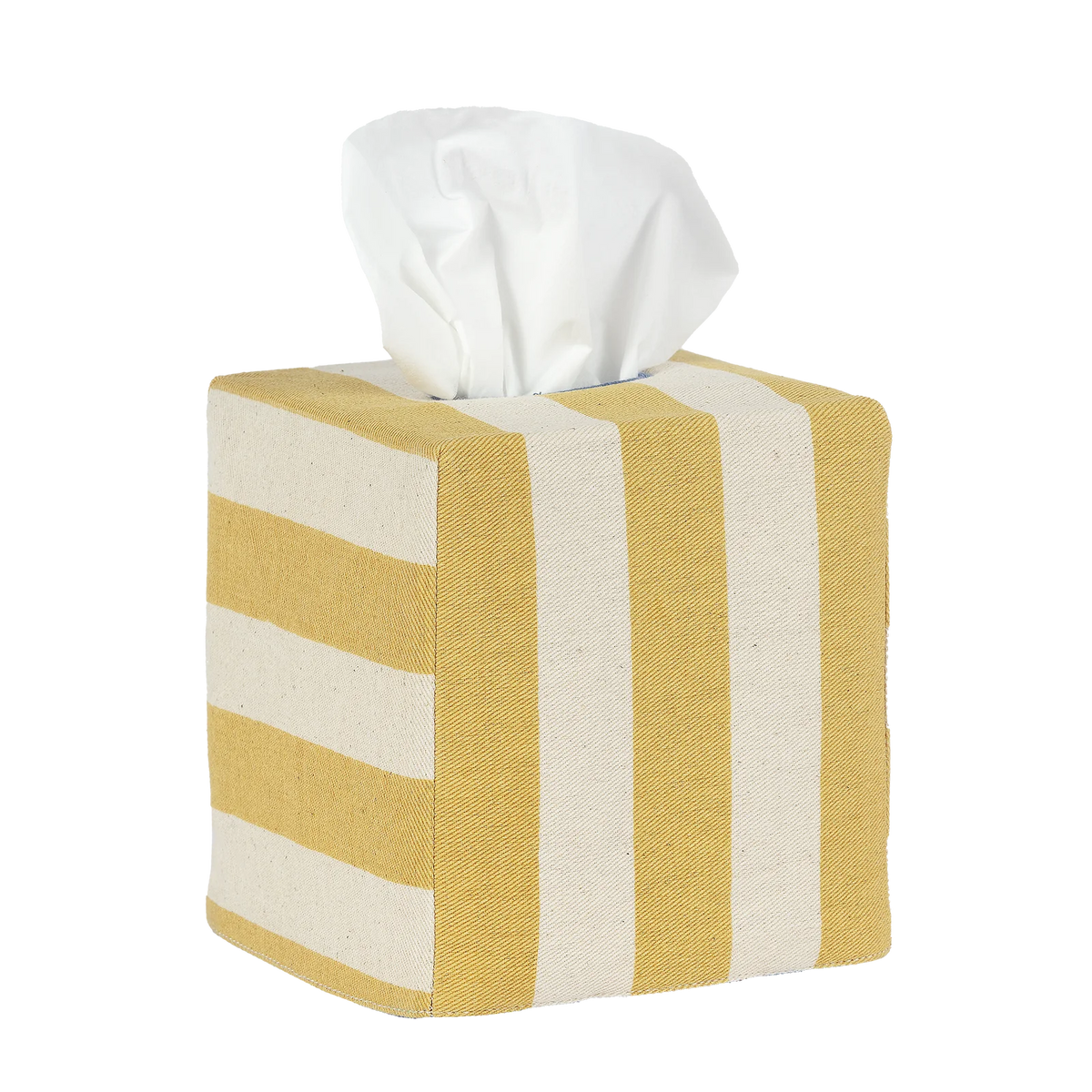 Square Tangier Stripe Tissue Box Cover, Mustard – Noel Pittman